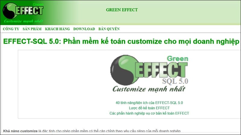 Phần mềm kế toán doanh nghiệp Effect