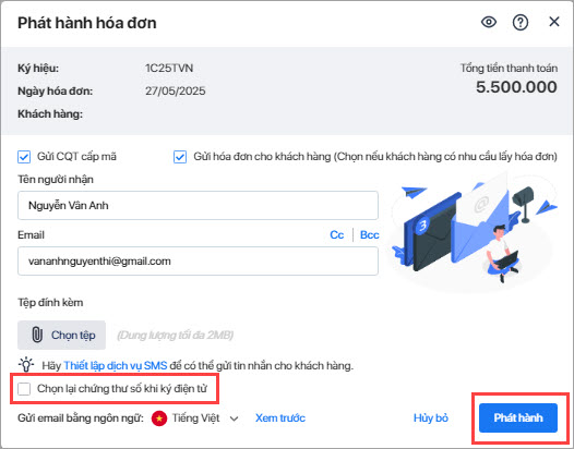 phát hành hóa đơn