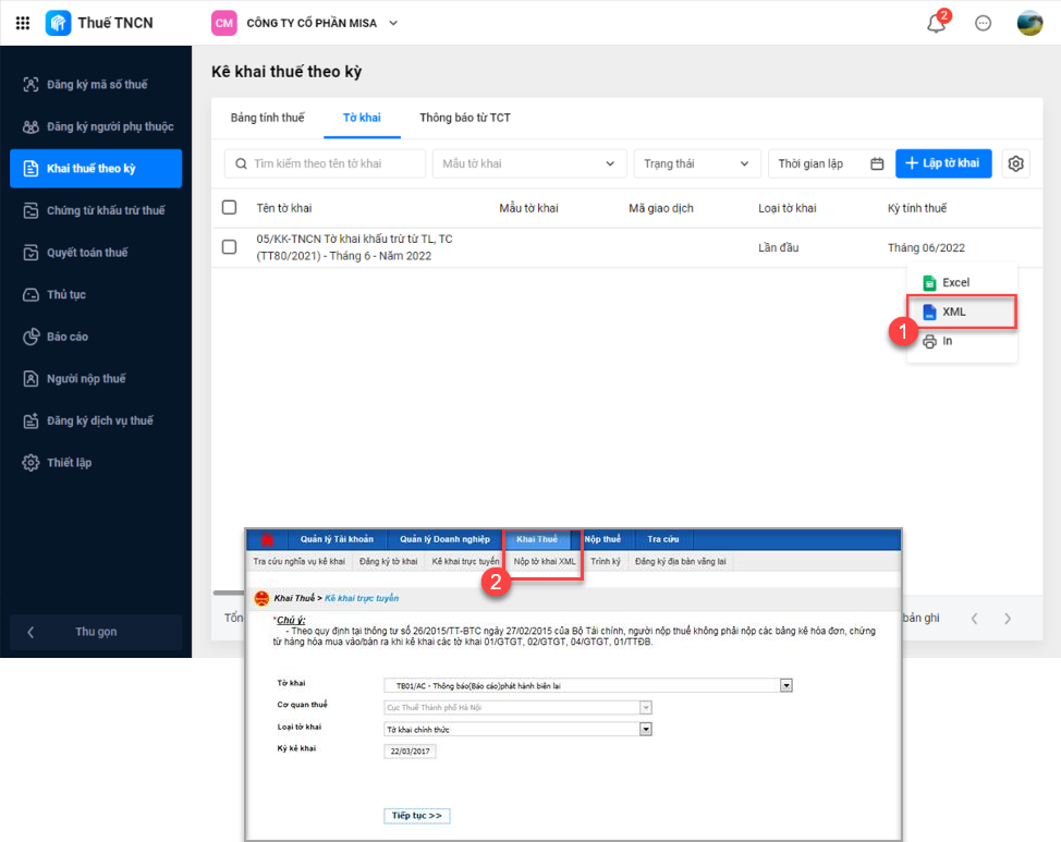 xuất file XML