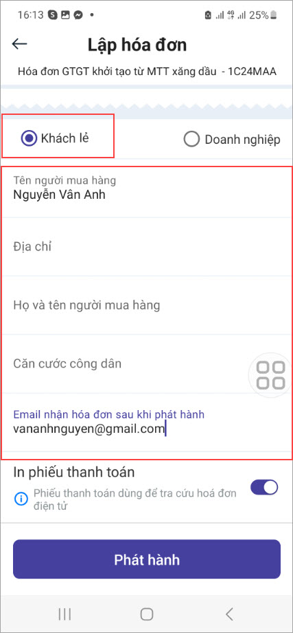 chọn khách lẻ