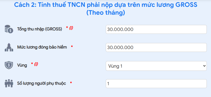 công cụ tính thuế thu nhập cá nhân trên meInvoice