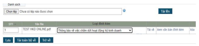 tải hồ sơ giải thể hộ kinh doanh lên hệ thống