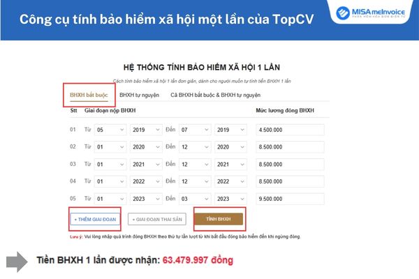 Hệ thống tính bảo hiểm xã hội 1 lần của Luật Việt Nam