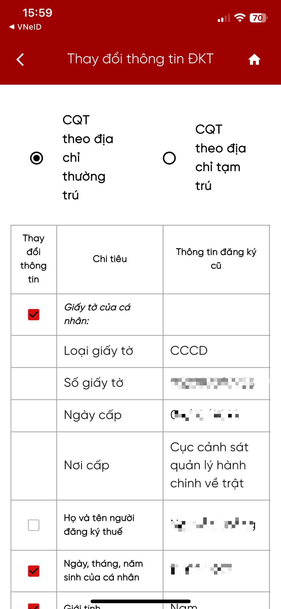 chọn cơ quan thuế quản lý