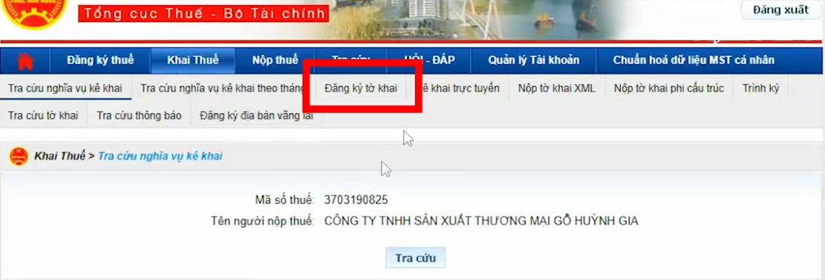 đăng ký tờ khai thuế thu nhập doanh nghiệp