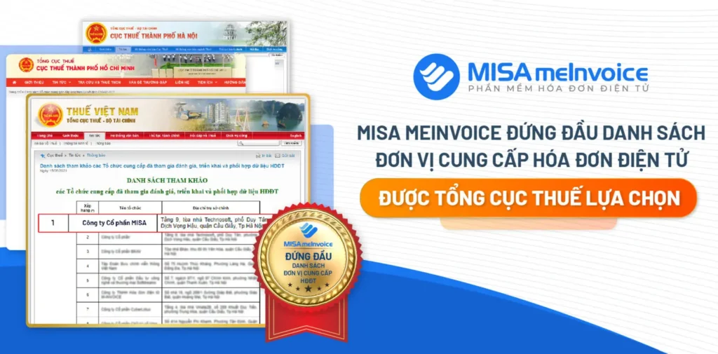 Misa meInvoice đứng đầu danh sách hóa đơn điện tử được cục thuế lựa chọn