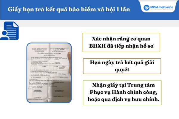Giấy hẹn trả kết quả bảo hiểm xã hội 1 lần là gì