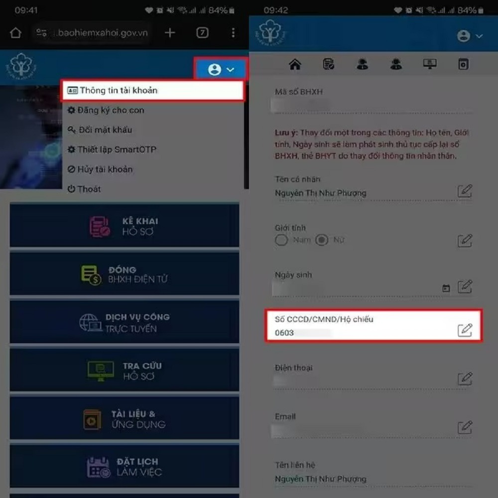 cách cập nhật cccd trên bảo hiểm xã hội