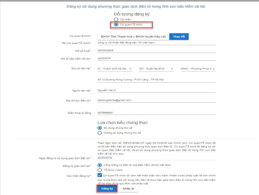 Hướng dẫn Doanh nghiệp đăng ký bảo hiểm xã hội online trên BHXH điện tử