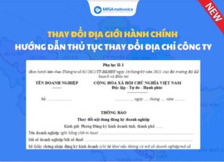 Thay đổi địa giới hành chính thủ tục thay đổi địa chỉ công ty