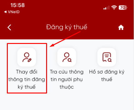 thay đổi thông tin đăng ký thuế etax