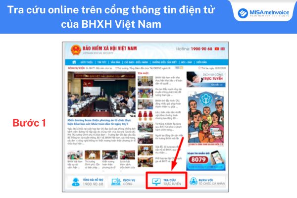 Tra cứu online trên cổng thông tin điện tử của BHXH Việt Nam
