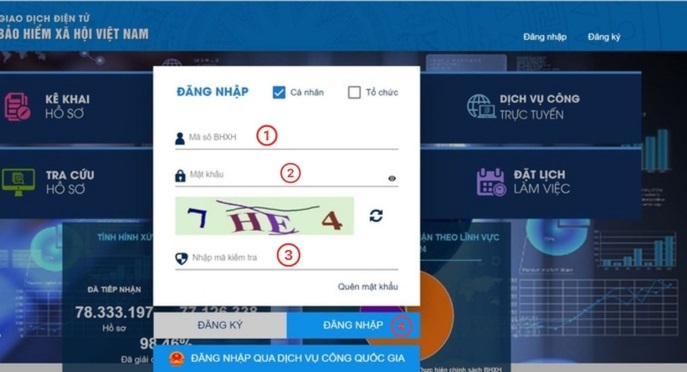 đăng nhập vssid trên web