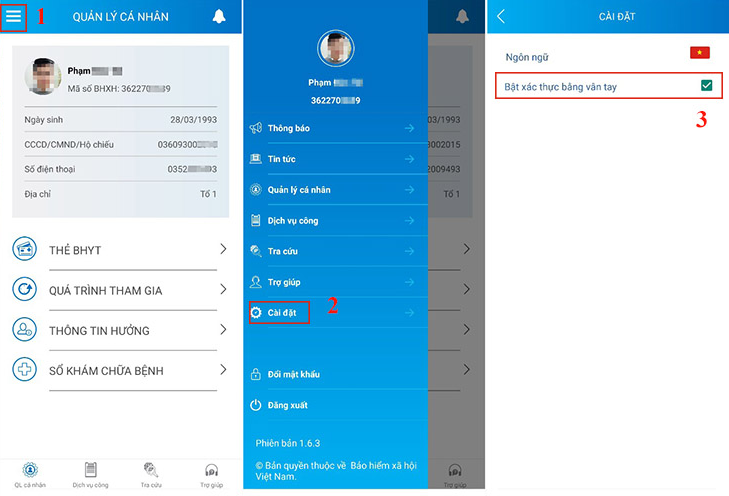 Hướng dẫn đăng nhập VssID bằng vân tay