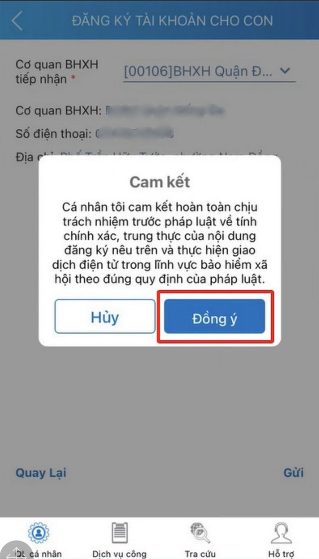 vssid đăng ký cho con