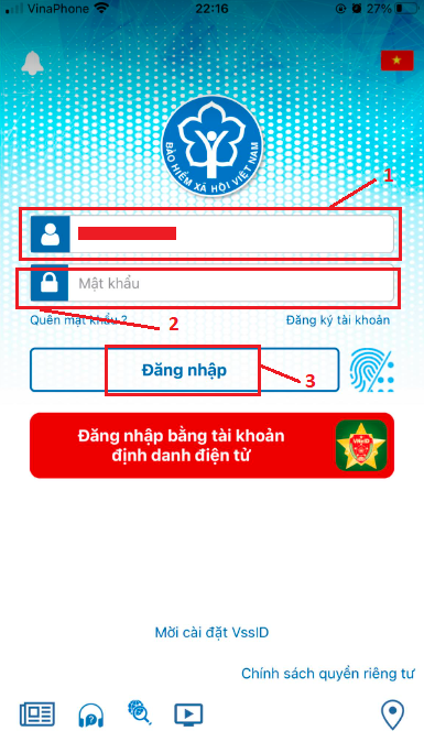 hướng dẫn đăng nhập vssid