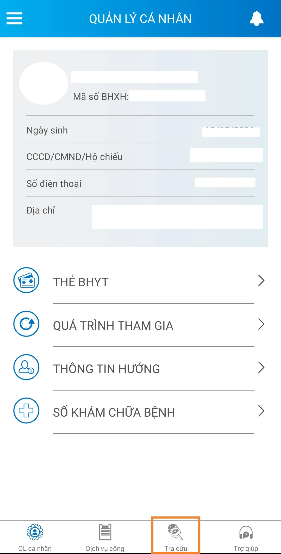 Tra cứu CSKCB cấp giấy nghỉ việc hưởng BHXH