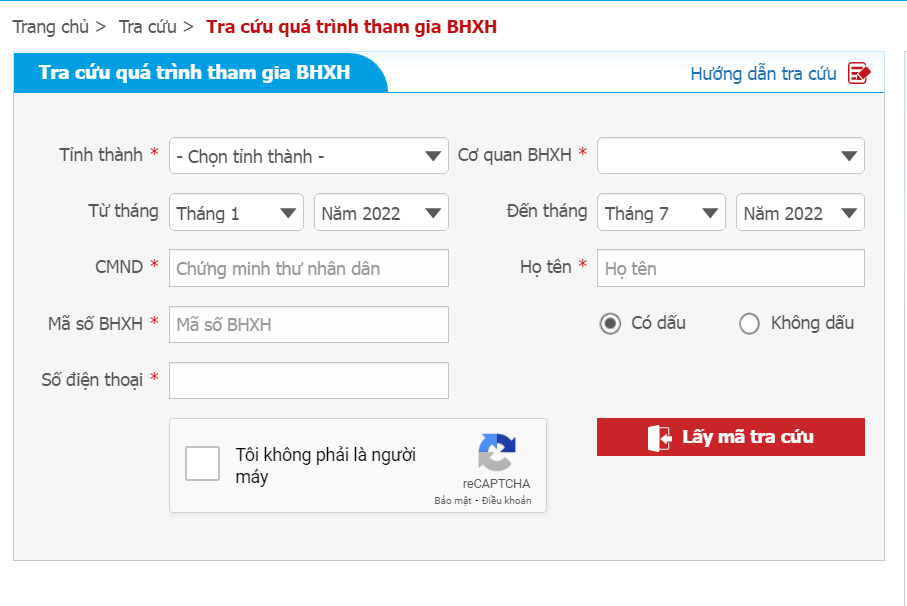 tra cứu đóng bảo hiểm xã hội