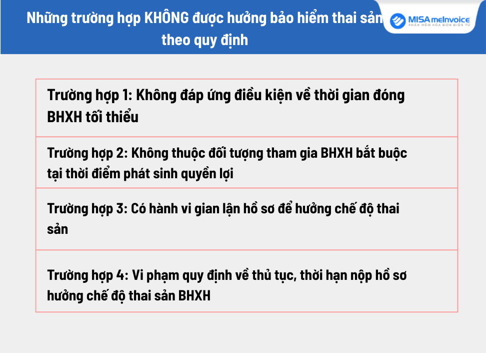 những trường hợp không được hưởng bảo hiểm thai sản