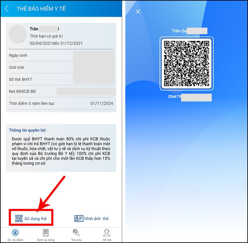 Sử dụng thẻ BHYT online