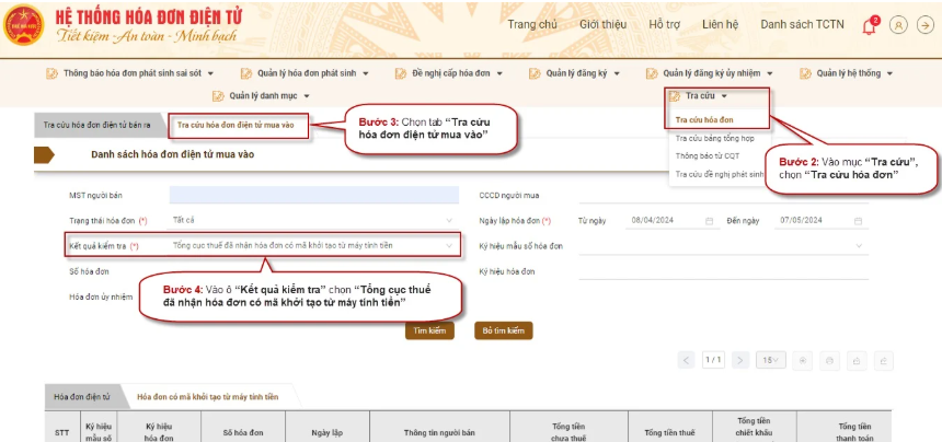 tra cứu hóa đơn điện tử máy tính tiền