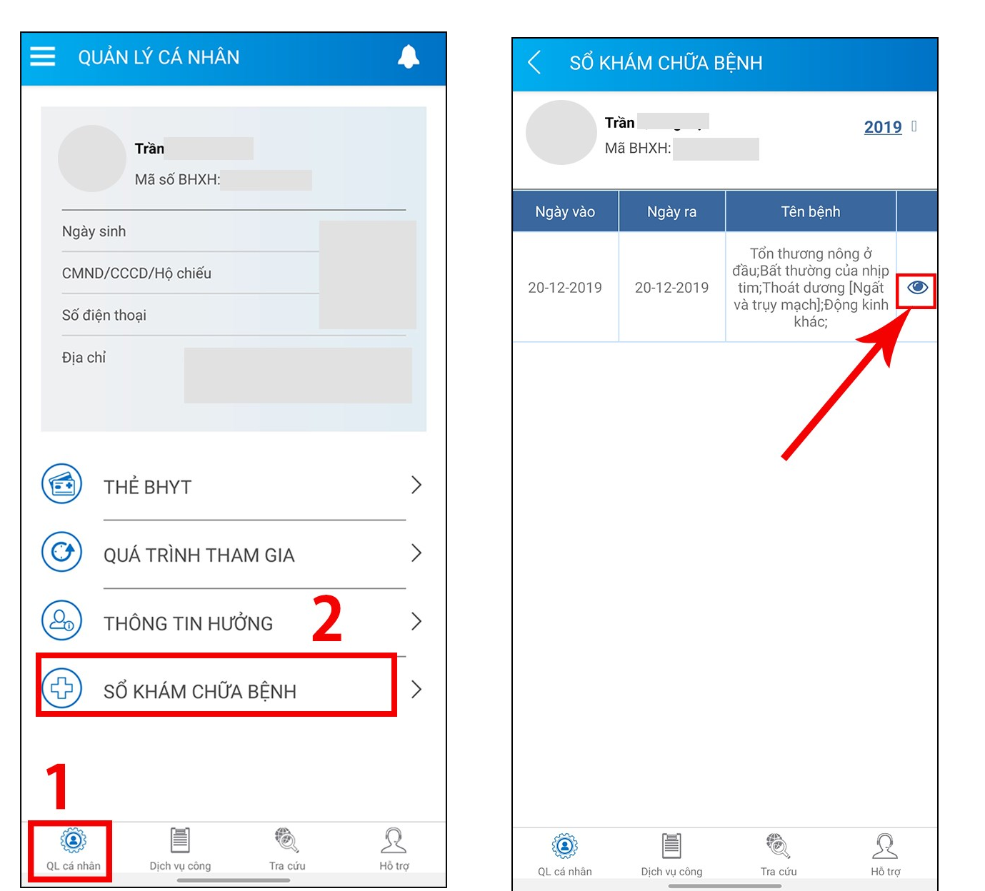 Tra cứu thông tin khám chữa bệnh trên vssID