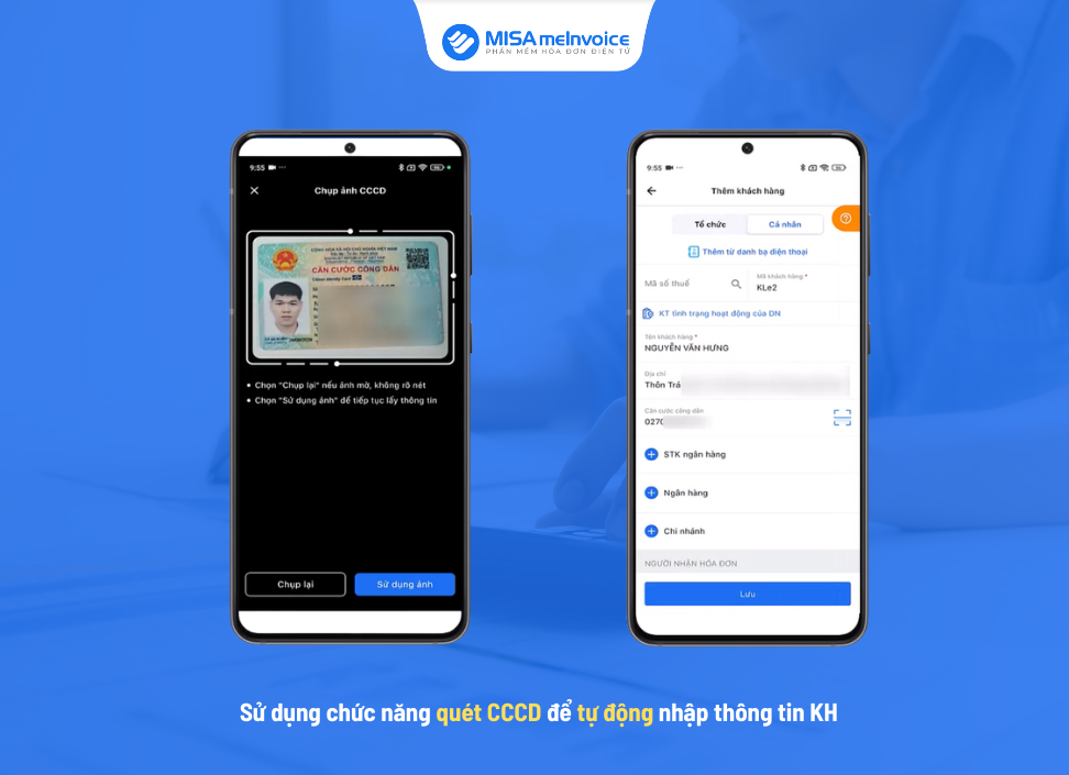 Hướng dẫn sử dụng chức năng quét CCCD trên cả mobile và máy pos cầm tay để tự động nhập thông tin khách hàng