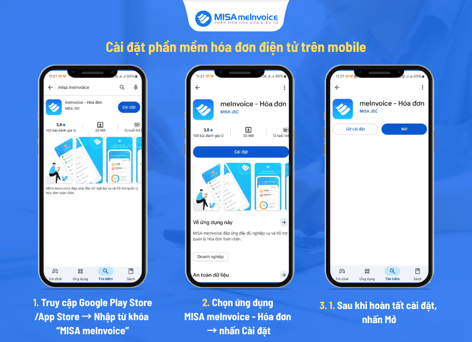 Hướng dẫn cài đặt phần mềm hóa đơn điện tử trên mobile