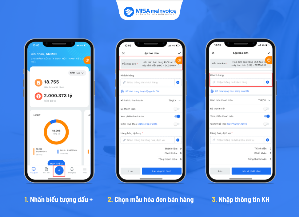 Hướng dẫn lập hóa đơn điện tử máy tính tiền ngay trên mobile, máy pos cầm tay