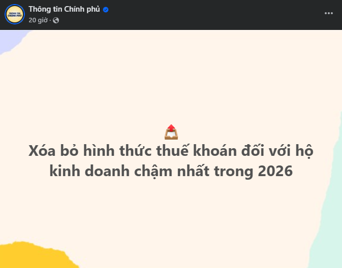 Xóa bỏ hình thức thuế khoán với hộ kinh doanh chậm nhất 2026