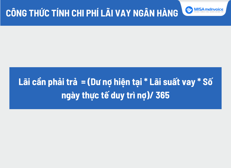 Cách tính chi phí lãi vay ngân hàng