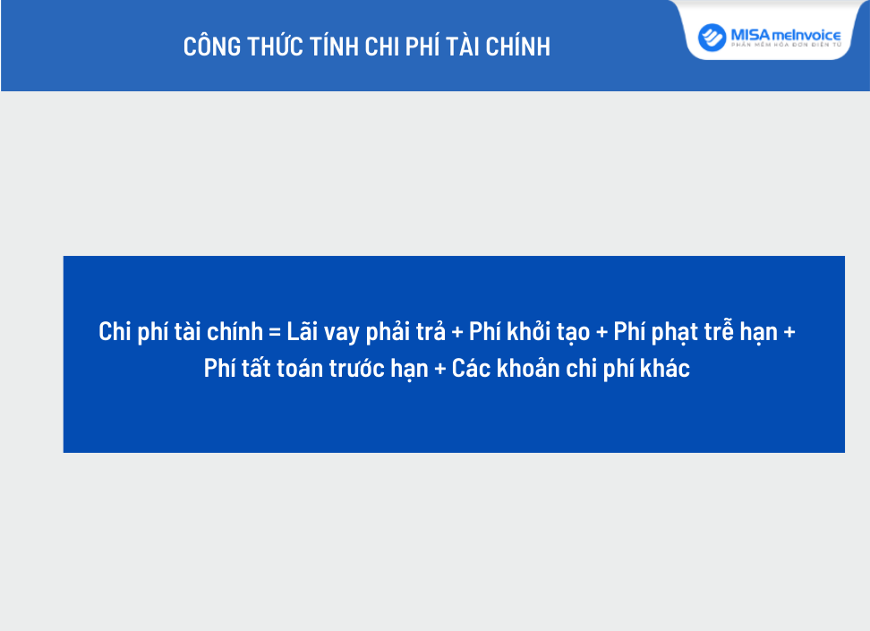 công thức tính chi phí tài chính