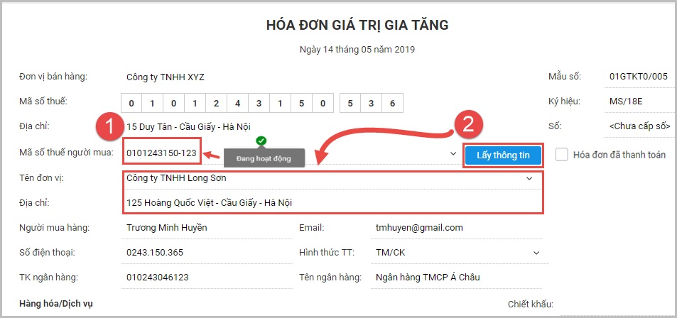 Cách lập và xuất invoice trên phần mềm MISA meInvoice