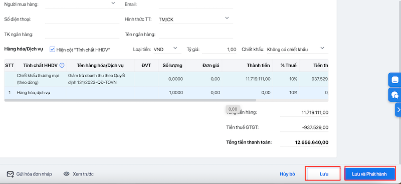 Cách lập và xuất invoice trên phần mềm MISA meInvoice