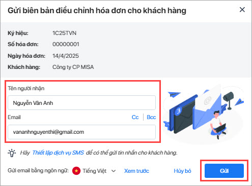 khai báo thông tin khách hàng