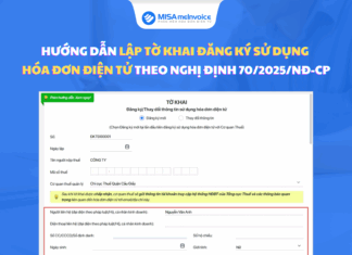 Hướng dẫn lập tờ khai đăng ký sử dụng hóa đơn điện tử theo Nghị định 70/2025/NĐ-CP Lập tờ khai đăng ký sử dụng hóa đơn điện tử theo Nghị định 70/2025/NĐ-CP