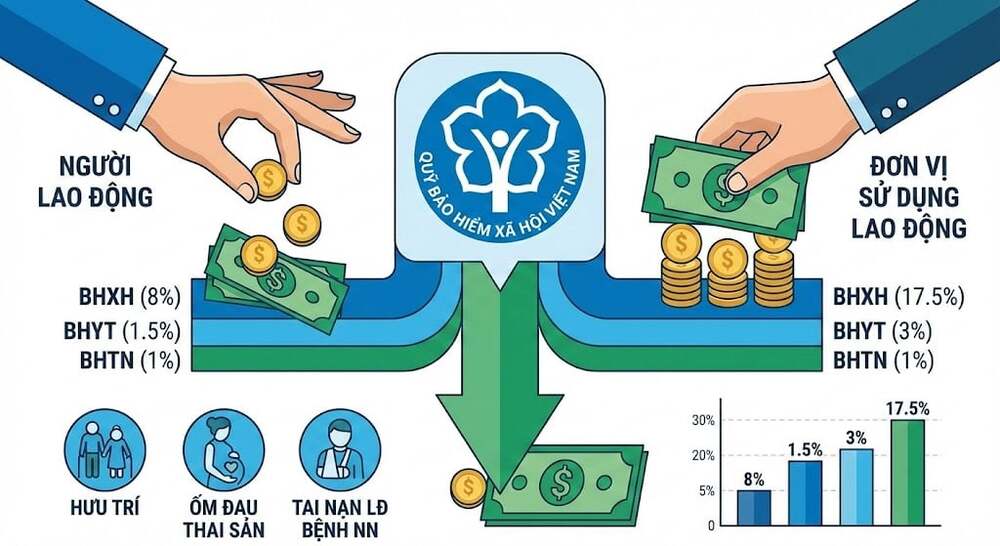 Mức đóng bảo hiểm xã hội cho người lao động làm việc cho hộ kinh doanh