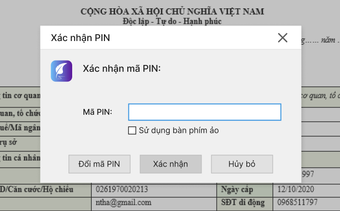 Xác nhận Pin CTS
