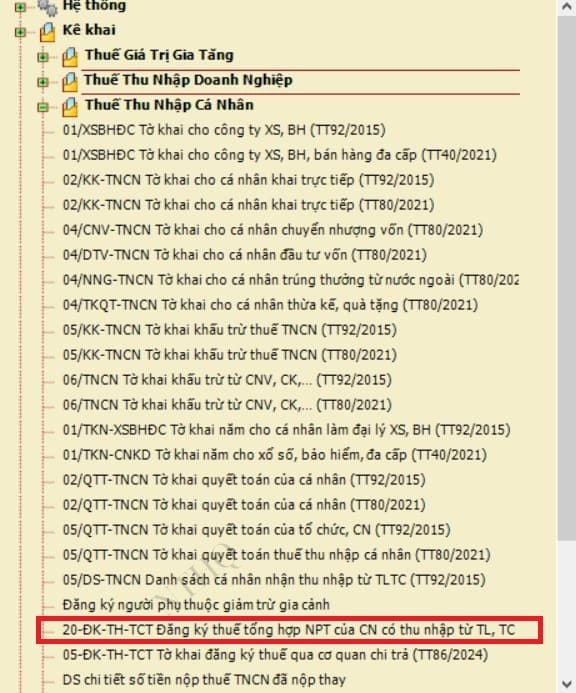 đăng ký người phụ thuộc HTKK
