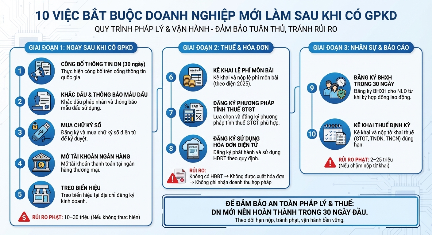 10 việc Công ty mới thành lập cần làm