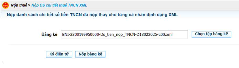 chọn bảng kê