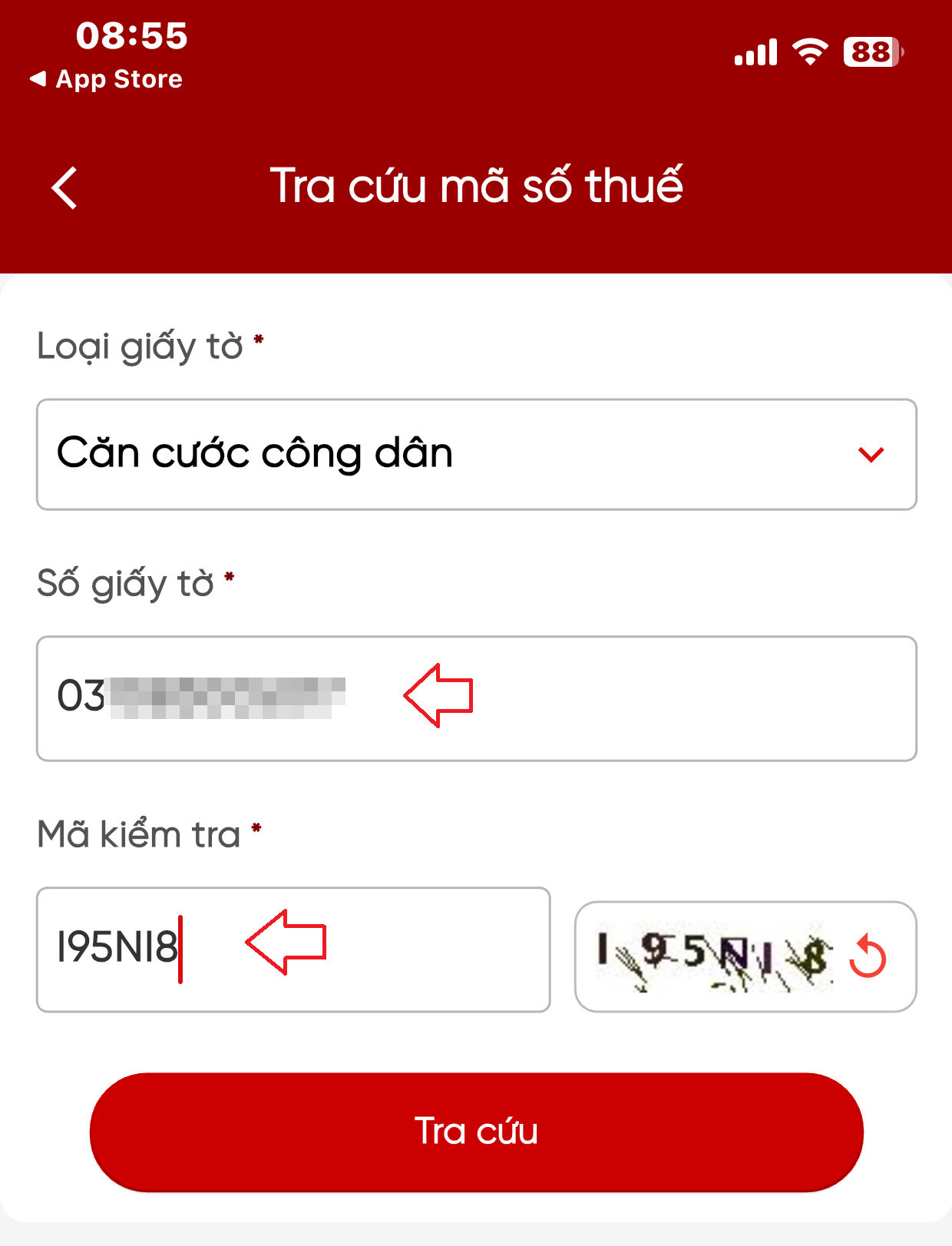 điền thông tin