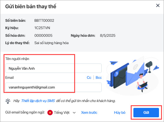 khai báo thông tin khách hàng