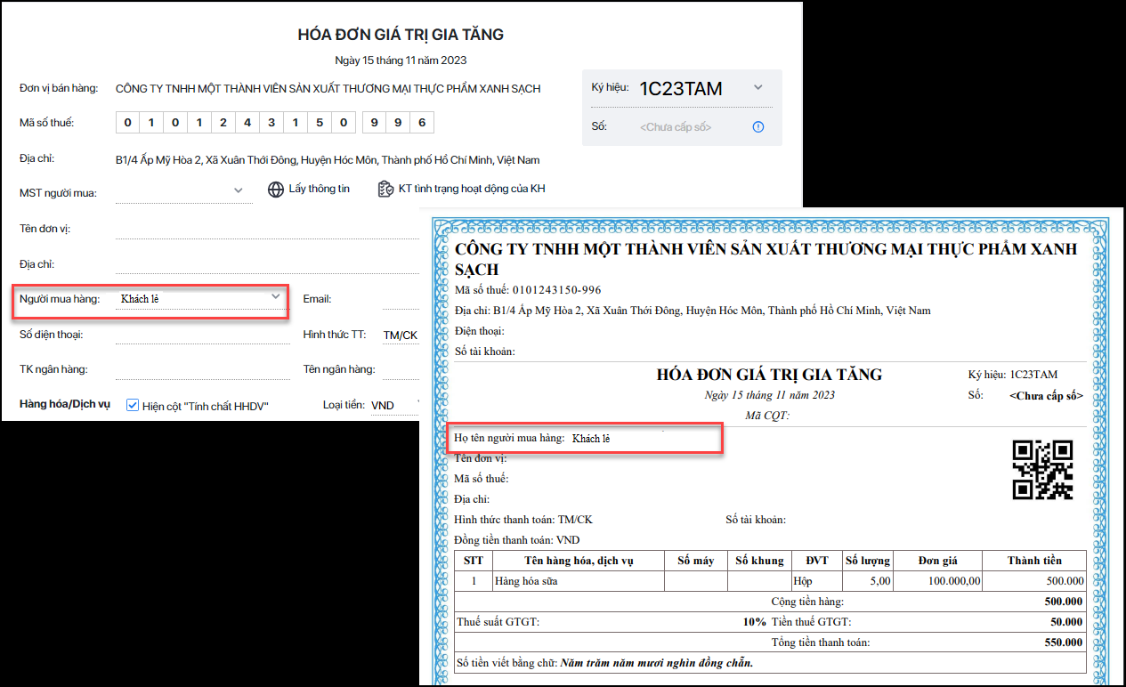 người mua không lấy hóa đơn