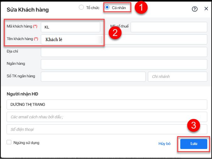 Khách lẻ, người mua không lấy hóa đơn