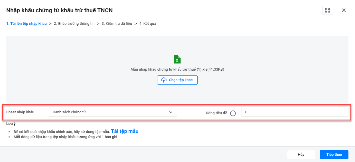 sheet nhập khẩu