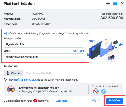 phát hành hóa đơn thay thế MTT