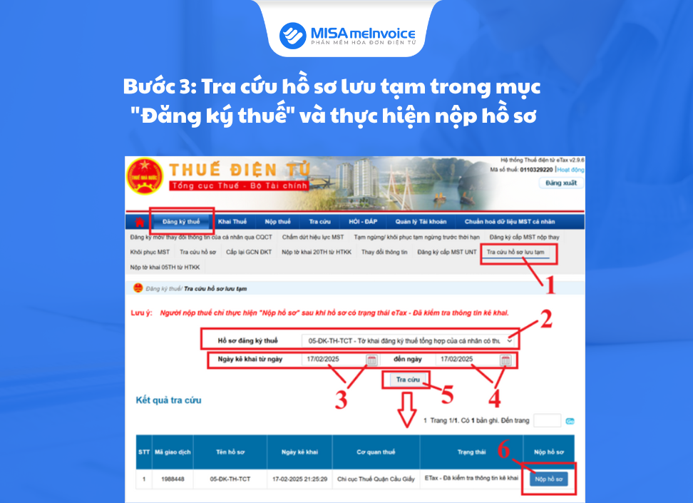 tra cứu hồ sơ tạm