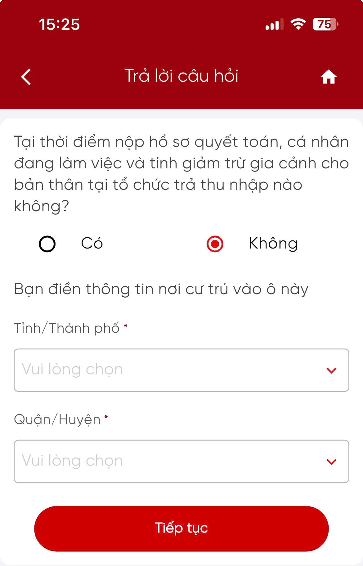 chọn thông tin