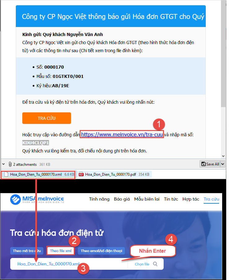 chọn file XML để tra cứu